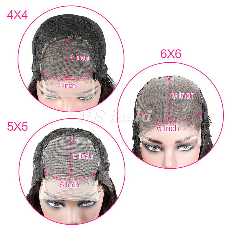Water Wave 4x4 5x5 6x6 7x7 Transparent Closure Wig - 图片 4